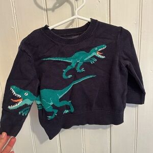 OshKosh B'gosh 12m Blue and Green Dinosaur knit pullover Sweater